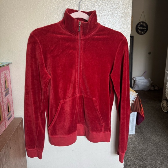 Vintage Juicy Couture Red Velour Women's Jacket - Picture 2 of 8